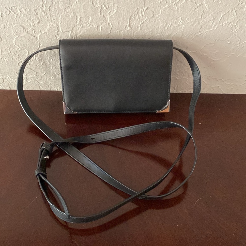 ALEXANDER WANG mini prisma bag minimal in black leather nickel Rhodium hardware